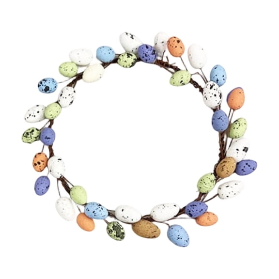 1 Pcs 8/10/12 Inch Simulated Easter Egg Wreaths Spring Artificial Easter Eggs Easter Decorations Wreath, Easter Decor Ring Egg Hanging Decoration Cross Border Festival Atmosphere Decoration