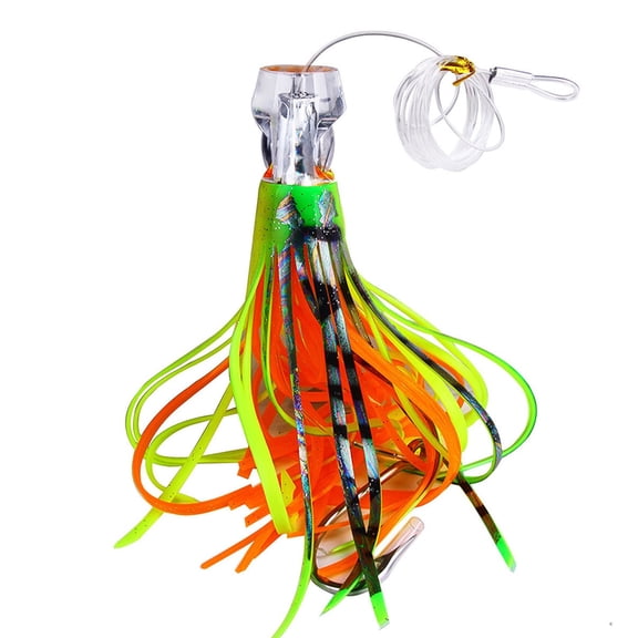 1 Pcs 8.66 inch Tuna Luya Fishing Lure Bait Large Trolling Octopus Sea Subbait Whisker High Strength Fishhook Fishing Lures
