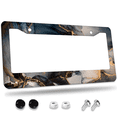 thumbnail image 1 of 1 Pcs Abstract Blue and Gold Art License Plate Frame, License Plate Cover for Car Decorative Parts, Aluminum License Plate Bracket Holder Rust-Proof for US Standard Car, 1 of 8