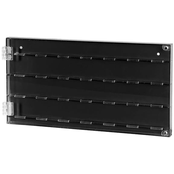 1 Pcs Acrylic Guitar Pick Display Case, 32 Slot Guitar Picks Case with Clear Lid, Guitar Pick Wall Mount Display Case 12.6 x 6.5 x 0.9 in, Black Background