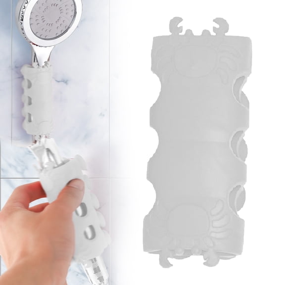 1 Pcs Adjustable Shower Head Holder, Removable Suction Cup Shower Head Bracket, No Drill Relocatable Handheld Showerhead Holder with Chrome Polished for Bathroom White