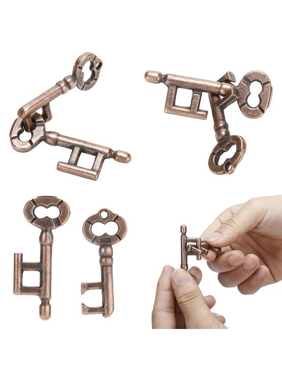 1 Pcs Alloy Key Ring Puzzle Brain Tester IQ Test Kids Adults Intelligent Toys