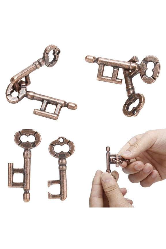 1 Pcs Alloy Key Ring Puzzle Brain Tester IQ Test Kids Adults Intelligent Toys