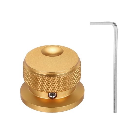 1 Pcs Aluminium Potentiometer Knobs, 1/4" (6mm) Universal Volume Tone Control Knobs with Oval Groove Indicator, 4/5" Gold(30x20mm)