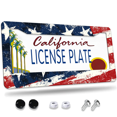 thumbnail image 1 of 1 Pcs American Flag License Plate Frame, License Plate Cover for Car Decorative Parts, Aluminum License Plate Bracket Holder Rust-Proof Weather-Proof for US Standard Car, 1 of 9