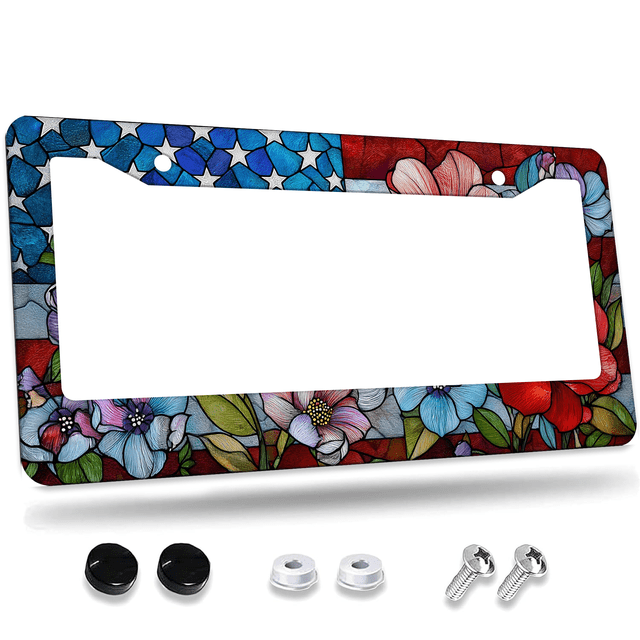 1 Pcs American flag License Plate Frame, License Plate Cover for Car ...