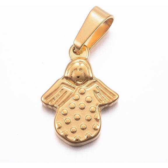 1 Pcs Angel & Fairy Pendant Charms Ion Plating(IP) 304 Stainless Steel Pendants Angel Metal Charms Pendant Pendant Decoration for Women DIY Necklace Bracelet Earring Jewelry Craft Making