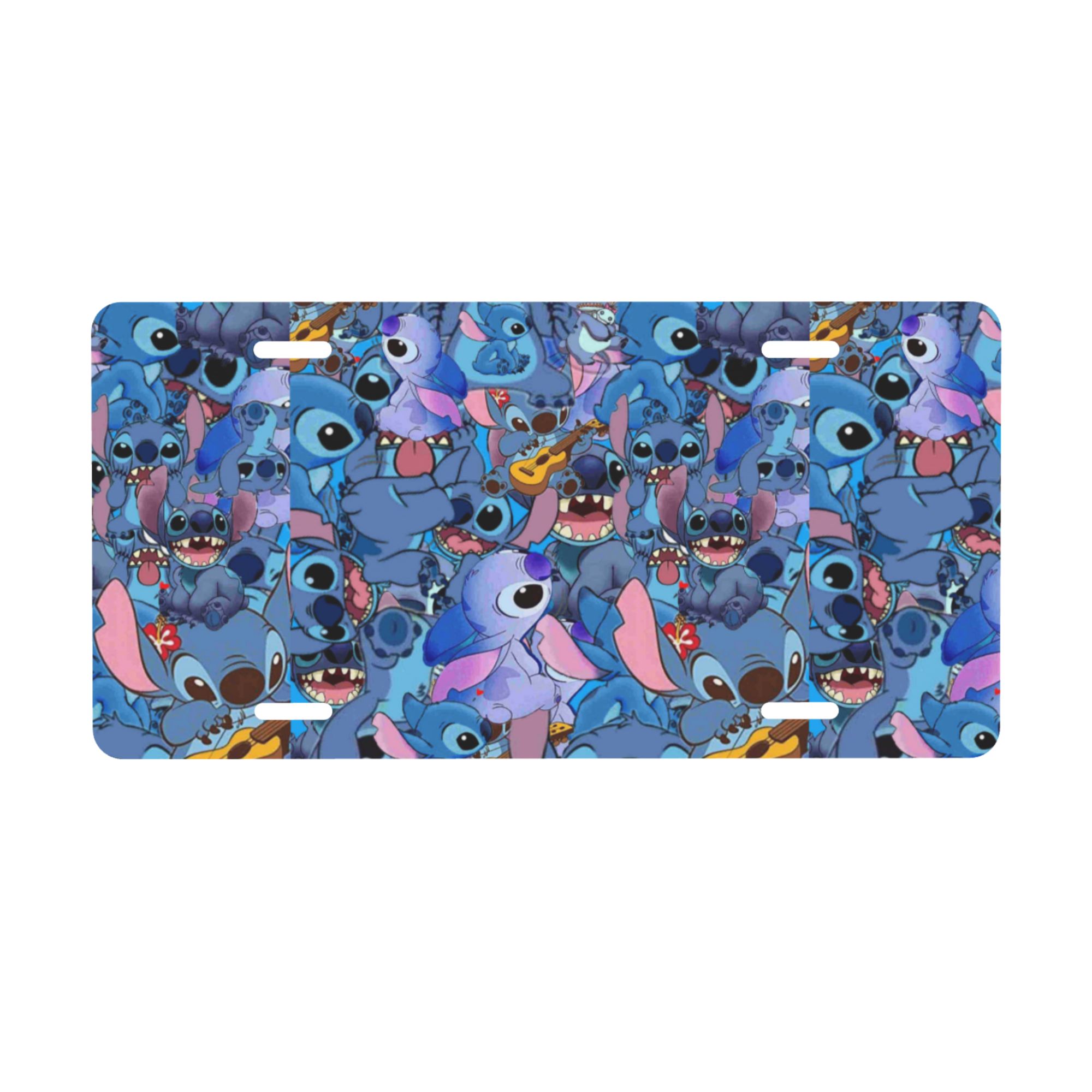 1 Pcs Anime Lilo and Stitch Car front license plate Decor Cartoon (48