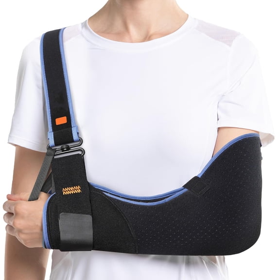 1 Pcs Arm Sling Shoulder Immobilizer for Women and Men, Fit Left or Right Arm, Rotator Cuff Support Brace, Medical Sling for Shoulder, Clavicle, Elbow Injury, Comfort type, Medium: Bust 29.5-33.5