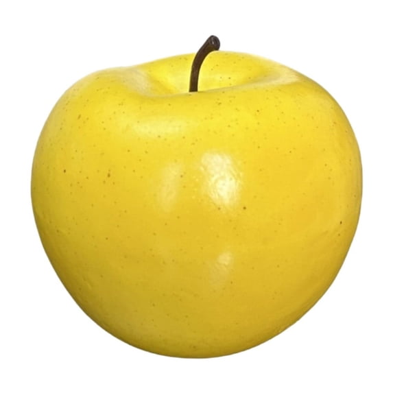 1 Pcs Artificial Apples,Mini Artificial Fake Fruit For Decoration,Realistic Plastic Fruits For Kitchen Decor Bowl Fillers,Fake Apples For Home Photography Prop Display Decor,(Yellow,3.14x2.75 in)