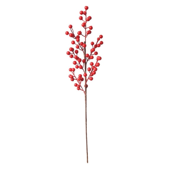1 Pcs Artificial Berry Stems,Christmas Berries Holly Berry Branches,23 Inch Fake Berries Picks,Faux Holly Berry Stems,for Christmas Tree Decorations Diy Crafts Xmas Ornaments Wedding Home Decor,Red