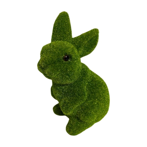 1 Pcs Artificial Bunny Decorative Figurines,Faux Flocked Plastic Easter Bunny Decor,Small Artificial Bunny,Fake Flocking Bunny Sculpture For Spring Easter Table Garden Baskets Decor,(B,3.35x5.91 in)