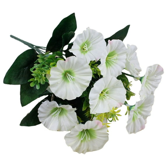 1 Pcs Artificial Christmas Flowers,Hanging Morning Glory Artificial Flowers,Uv Resistant Artificial Hanging Flowers,for Decoration Such As Weddings,Gatherings,Courtyards,Porches,Balconies(Z1-White2)