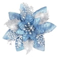 thumbnail image 1 of 1 Pcs Artificial Christmas Glitter Flowers, Xmas Tree Flower Ornament Decor,Gold Xmas Glitter Poinsettia Artificial Flowers Christmas Tree Decorations Ornaments DIY Decor(Light Blue), 1 of 9