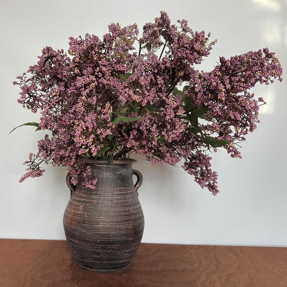 1 Pcs Artificial Dusty Plum Berry Stem, Spring Faux Flowers Picks Branches Fake Realistic Sedum Stem Spray for Wedding Holiday Seasonal Farmhouse Mantel Harvest