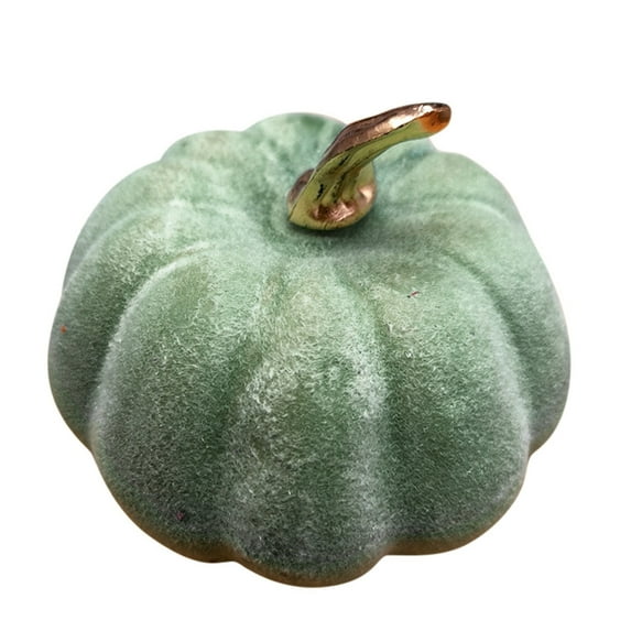 1 Pcs Artificial Fake Pumpkin,Color Pumpkin Set,Halloween Thanksgiving Cushaw Pumpkin Decoration,Faux Vegetable Lifelike Food Model for Autumn Fall Harvest Embellishing and Display(Green1)