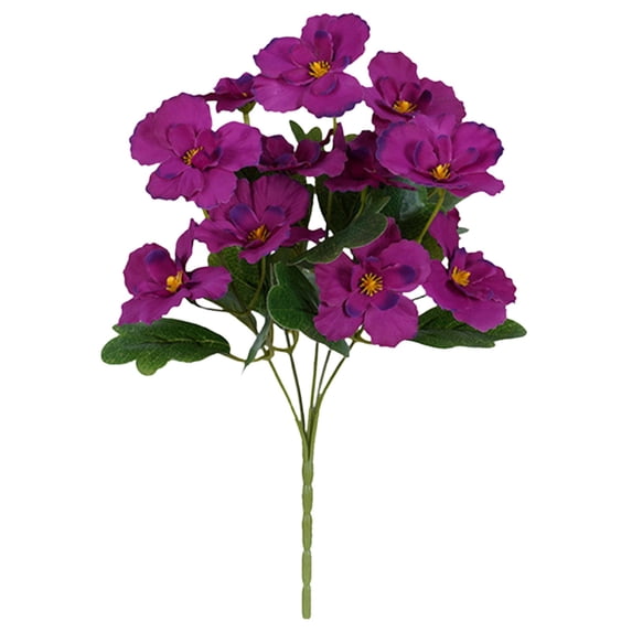 1 Pcs Artificial Flower, Spring Summer Decor Pink Artificial Tropical Flowers Realistic UV Resistant Silk Hibiscus Flowers for Outside Planter Front Door Porch Patio
