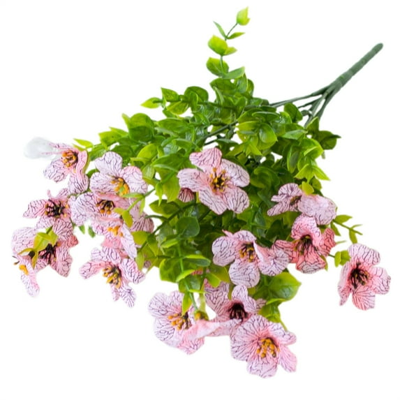 1 Bundle Artificial Flower, UV Resistant Artificial Outdoor Flowers, Not-Fading Silk Faux Flowers for Outdoor Planters for Home Garden Porch Decor