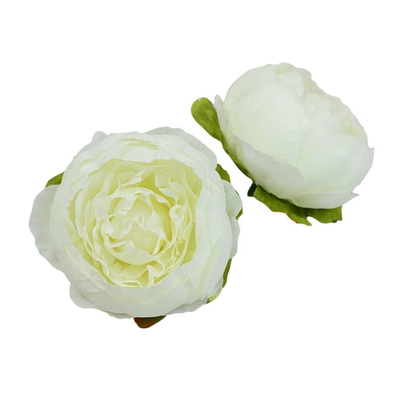 1 Pcs Artificial Flowers Fake Peony Heads,Mini Peony Flower Heads,3.9 Inch Silk Flower Peony Artificial Flowers Heads,Small Peony Flowers Heads,For Diy Bouquets,Wedding Decor,(White,3.9 in)