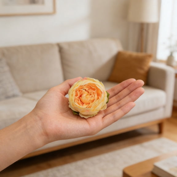 1 Pcs Artificial Flowers Fake Peony Heads,Mini Peony Flower Heads,3.9 Inch Silk Flower Peony Artificial Flowers Heads,Small Peony Flowers Heads,For Diy Bouquets,Wedding Decor,(Light Yellow,3.9 in)