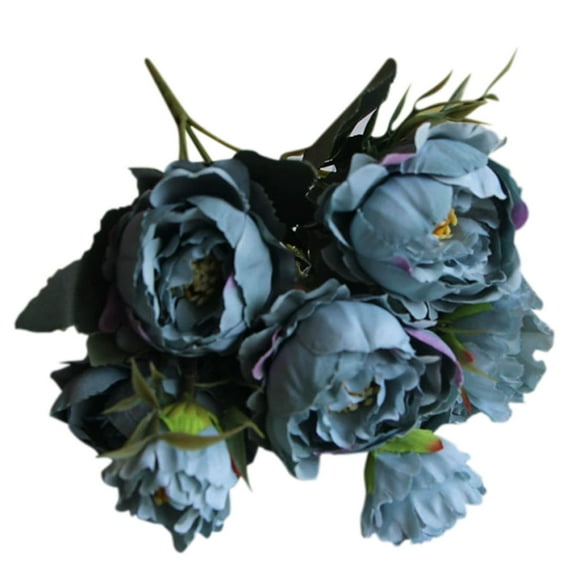 1 Pcs Artificial Flowers Fake Silk Peony Flower Bouquet, Faux Silk Flower Vintage Artificial Peony Face Flowers Arrangement Bouquets for Home Table Centerpieces Wedding Party Decoration