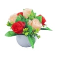 thumbnail image 1 of 1 Pcs Artificial Flowers Kit With Pot,Artificial Silk Flowers In Pot, Fake Flowers With Vase, Small Plant Potted Decor,Faux Flower Arrangement With Pot For Home Dining Table Decor,(B,4.7x5.9 in), 1 of 9