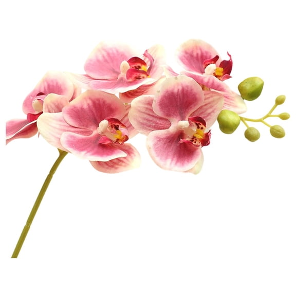 1-Pcs Artificial Flowers Real Touch Latex Phalaenopsis 16.5inch Artificial Orchid Stem Bouquets for Wedding Party Home Garden Decor,Pink
