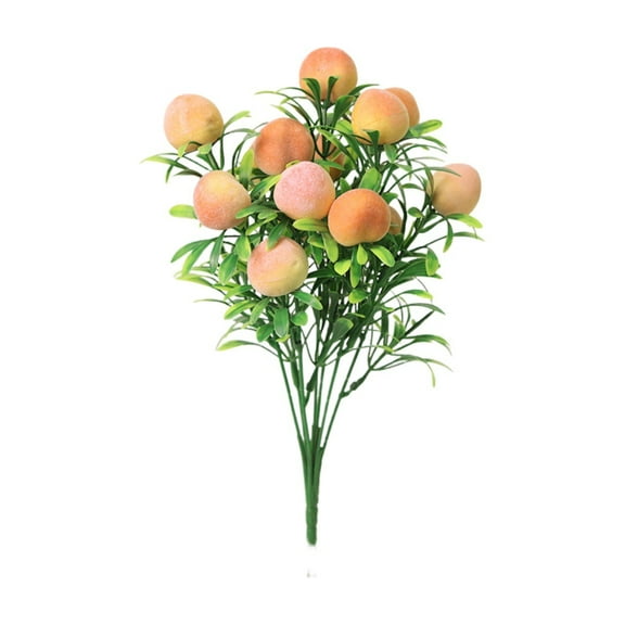 1 Pcs Artificial Fruit Tree Stem,13.39 Inch Artificial Tree Plants Fake Greenery Leaves Stems,Realistic Faux Fruit Cluster For Farmhouse Kitchen Table Centerpiece,Faux Fruit Picks For Vase,C