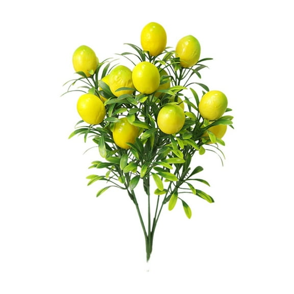 1 Pcs Artificial Fruit Tree Stem,13.39 Inch Artificial Tree Plants Fake Greenery Leaves Stems,Realistic Faux Fruit Cluster For Farmhouse Kitchen Table Centerpiece,Faux Fruit Picks For Vase,B