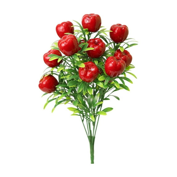1 Pcs Artificial Fruit Tree Stem,13.39 Inch Artificial Tree Plants Fake Greenery Leaves Stems,Realistic Faux Fruit Cluster For Farmhouse Kitchen Table Centerpiece,Faux Fruit Picks For Vase,D