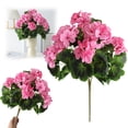 thumbnail image 1 of 1 Pcs Artificial Geranium Plant Realistic Silk Flowers for Outside UV Resistant Faux Geraniums Flowers for Indoor Outdoor Home Garden Office Decoration (Pink), 1 of 9