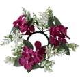 thumbnail image 1 of 1 Pcs Artificial Hydrangea Candle Rings Wreaths,9.84 Inch Small Wreath Pillar Candle Holder,Center Mini Artificial Flower Wreaths Candle Ring Wreaths Holder,For Wedding Door Wall Window Decor,B, 1 of 8
