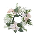 thumbnail image 1 of 1 Pcs Artificial Hydrangea Candle Rings Wreaths,9.84 Inch Small Wreath Pillar Candle Holder,Center Mini Artificial Flower Wreaths Candle Ring Wreaths Holder,For Wedding Door Wall Window Decor,A, 1 of 8