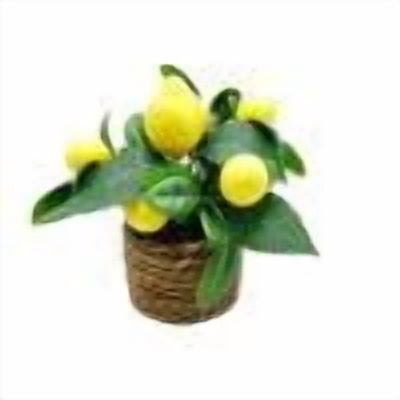 1 Pcs Artificial Lemon Tree Potted Plant, Fake Fruit Potted Plant 6inches Fake Lemons Tree with Small Pot Mini Fake Plant for Indoor Outdoor Home Bathroom Decor