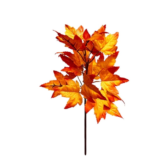 1 Pcs Artificial Maple Leaves Branches, Fake Fall Stems, Fall Maple Shrubs Faux Autumn Plants for Thanksgiving Table Centerpieces Decoration