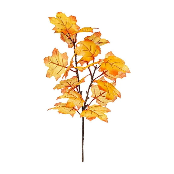 1 Pcs Artificial Maple Leaves Stems 13.38â Fall Leaves Outdoor Greenery for Home Farmhouse Thanksgiving Table Centerpiece Fireplace Halloween Decoration