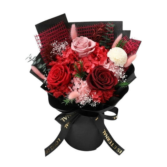 1 Pcs Artificial Mixed Roses Bouquet For Mother'S Day,Artificial Flowers Bouquet With Box,Long-Lasting Roses Bouquet,Anniversary Birthday Valentine Gifts For Women,Mom,Grandmother,Her,Wife,I