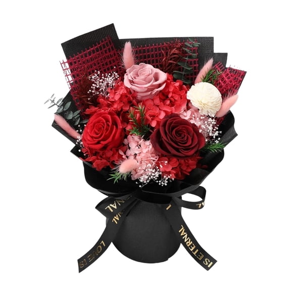 1 Pcs Artificial Mixed Roses Bouquet For Mother'S Day,Artificial Flowers Bouquet With Box,Long-Lasting Roses Bouquet,Anniversary Birthday Valentine Gifts For Women,Mom,Grandmother,Her,Wife,I