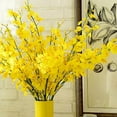 thumbnail image 1 of 1 Pcs Artificial Oncidium Orchid Flower, 98cm/38.6 Inch Long Stem Yellow Phalaenopsis Fake Plant for Wedding Centerpieces, Home Garden Decor, 1 of 7