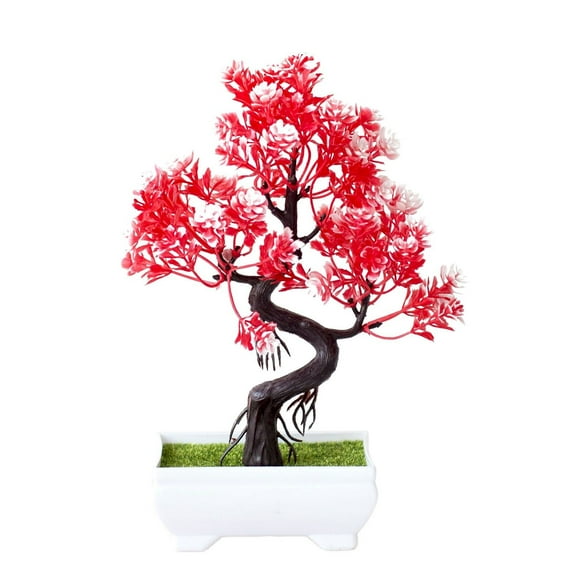 1 Pcs Artificial Potted Tree, Decorative Faux Plants Artificial Potted Tree Bonsai Simulation Plant Home Decor Table Centerpieces Desk Ornament