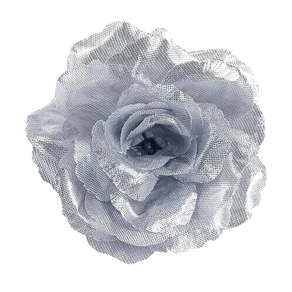 1 Pcs Artificial Roses Flowers Head,2.76 Inch Artificial Roses Flowers,Fake Silk Roses Flowers,Stemless Silk Flower Heads For Wedding Bouquet,Party Home Decor,Diy Tables Decoration,Silver