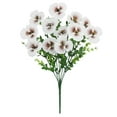 thumbnail image 1 of 1 Pcs Artificial Silk Pansy Flower, Outdoor Spring Flowers Pansies Wildflower UV Resistant Plants Faux Impatiens White for Window Box Wedding Party Outside Garden Porch Decor, 1 of 9