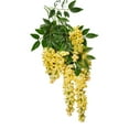 thumbnail image 1 of 1 Pcs Artificial Wisteria Hanging Flowers,Silk Wisteria Artificial Flowers,Fake Wisteria Floral Hanging Plant Garland, for Home Wedding Arch Wall Garden Greenery Bedroom Decor,(Yellow,19.69 in), 1 of 5