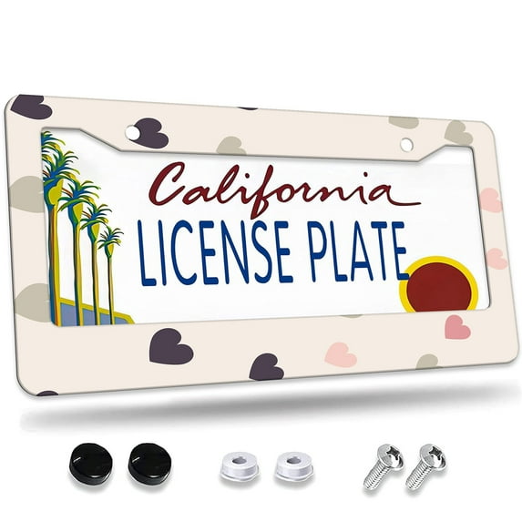 1 Pcs Assorted Dog Faces License Plate Frame, License Plate Cover for Car Decorative Parts, Aluminum License Plate Bracket Holder Rust-Proof for US Standard Car