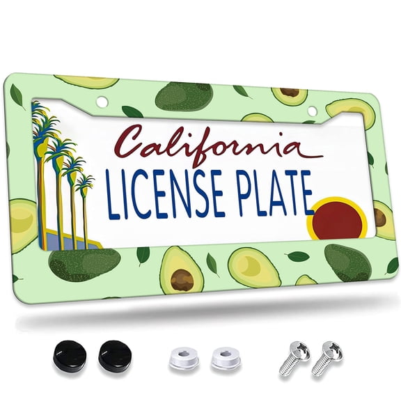 1 Pcs Avocado License Plate Frame,License Plate Cover for Car Decorative Parts,Aluminum License Plate Bracket Holder Rust-Proof for US Standard Car