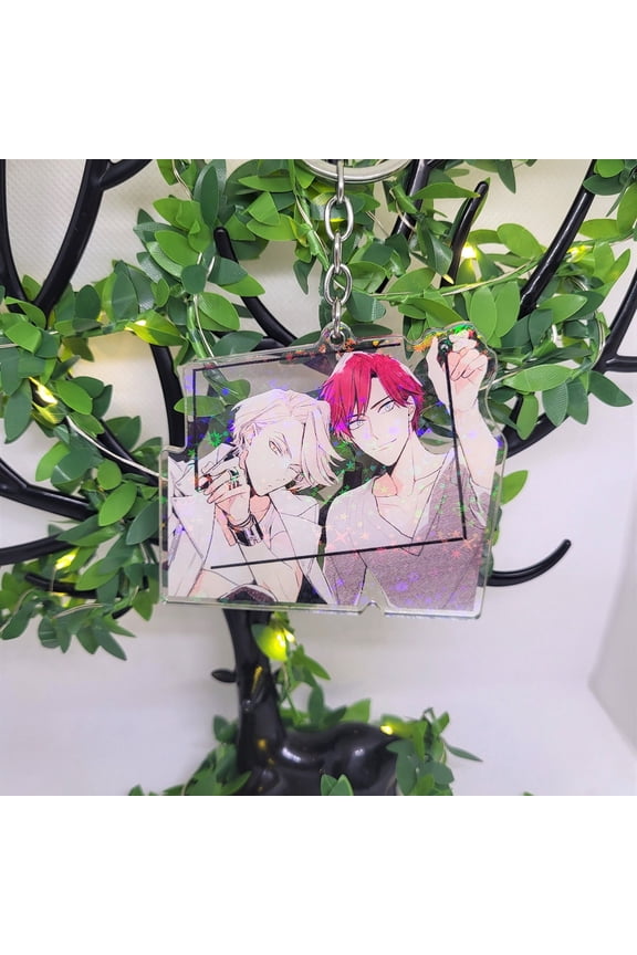 1 Pcs BL Drama Manga BL | Minato Mito & Shizuma Ikushima | Starry Holographic Acrylic Keychain | Double-sided 3 inch | Anime Manga | Yaoi Boys Love