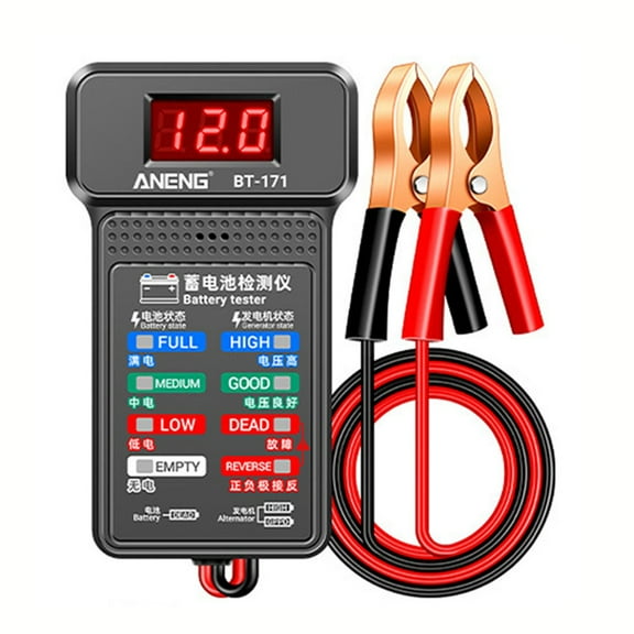 1 Pcs BT-171 Portable Car Battery Tester Multi-function Battery Tester 12V Battery Start Tester with LED Display for Car Battery Test