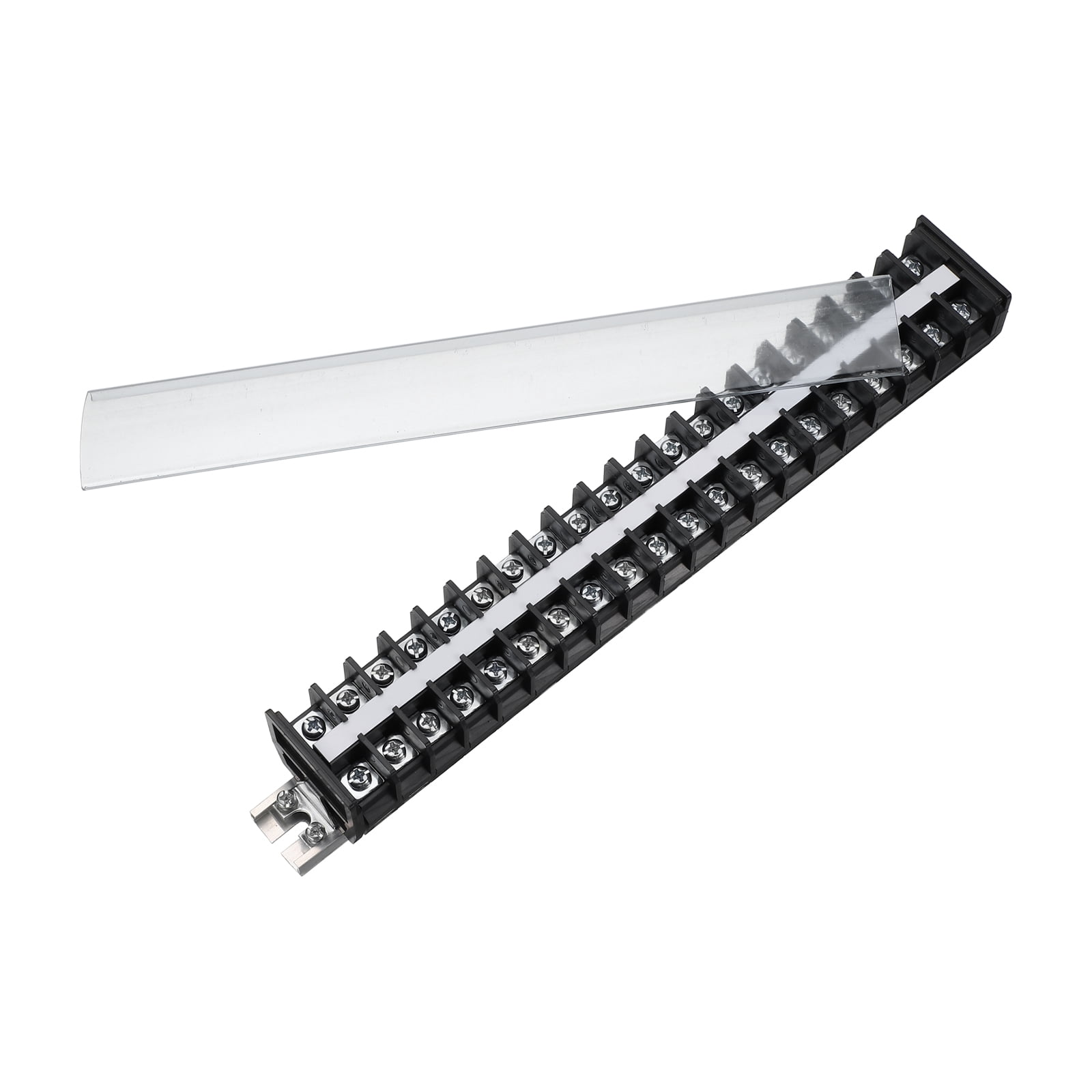 1 Pcs Barrier Terminal Strip Block 660V 30A Dual Rows 20 Positions Rail Base Screw Connector(The Shell is Made of Flame Retardant and Heat Resistant Material)