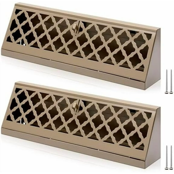 1 Pcs Baseboard Register Duct Opening Size Modern Design Vent Covers for Home Floor Wall Baseboard Air Covers Supply Floor Diffuser Including Screws (15 Inch,Brown)