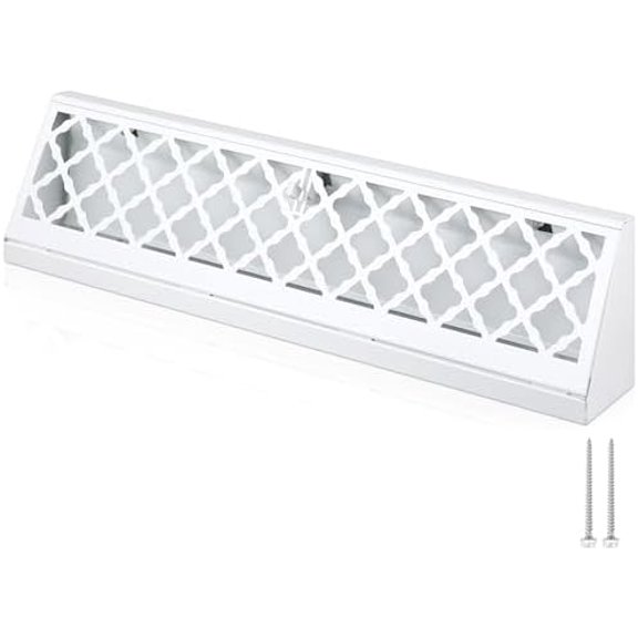 1 Pcs Baseboard Register Duct Opening Size Modern Design Vent Covers for Home Floor Wall Baseboard Air Covers Supply Floor Diffuser Including Screws (15 Inch,White)